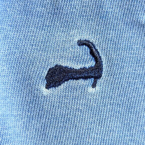 Cuffy's of Cape Cod Full Zip PeriwinkleBlue Ocean Wash Burnout Cotton Sweatshirt - Picture 5 of 5